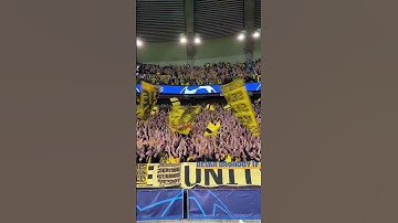 The Dortmund fans at PSG 📣📣📣 #ucl #uefachampionsleague #psg #bvb