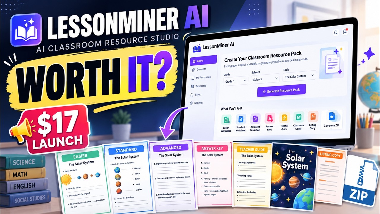 ⁣LessonMiner AI Review 2026: Can It Create Complete Classroom Resources?