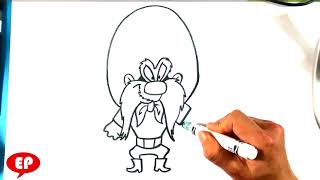 How to Draw Looney Tunes - Yosemite Sam - Easy Beginners