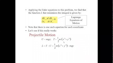 Lec 18 Applications of the Euler Lagrange Equations