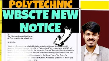 WBSCTE: New Notice | WBSCTE Polytechnic Semester Exam 2025-26 | WBSCTE | Youth Hub Education