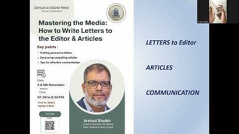 Day -2 || Mastering the Media: How to Write Articles in Mainstream Media: Arshad Shaik