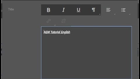 42. Rich text editor in touch UI dialog in AEM