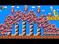 Super mario bros but with 9999 mario at once  game animation