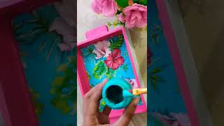 Wooden tray makeover | Home decor | Diy home decor | Tray decor ideas | Best out of waste | Decor