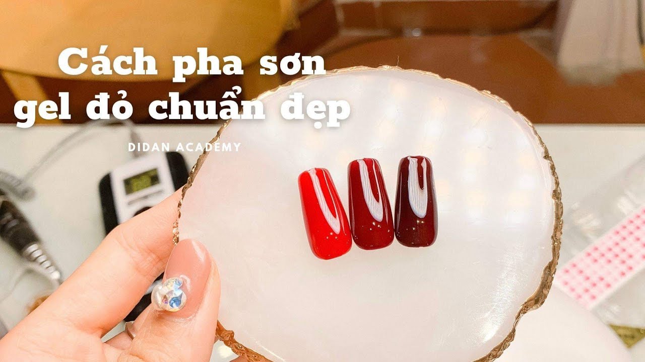 Cách pha màu sơn gel đỏ chuẩn đẹp - YouTube