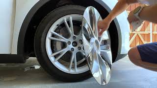 TESLA Model Y 19" GEMINI WHEELS AERO COVERS TAKE OFF QUICKLY