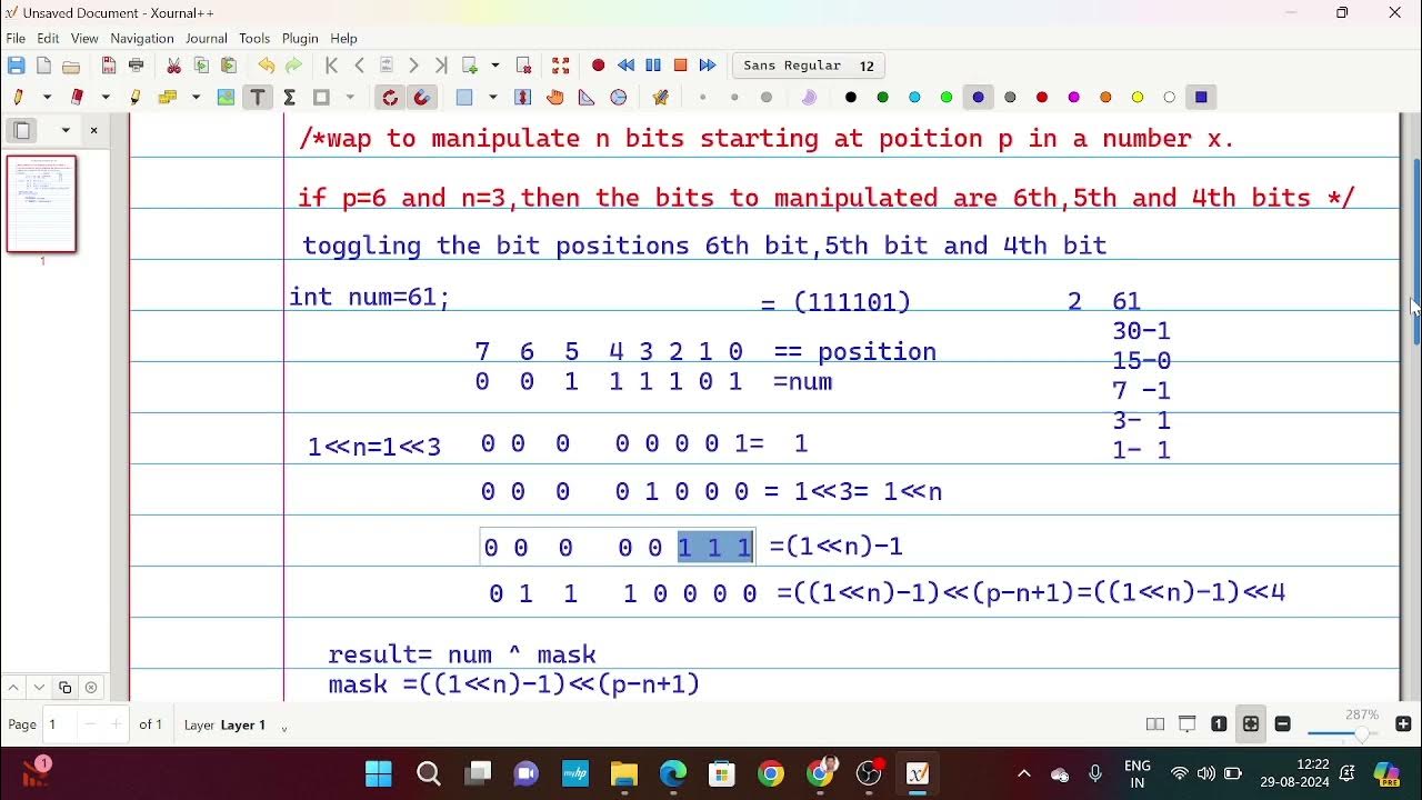 part 6-Bitwise operators- Bit Manipulation-Toggle bits and set bits ...
