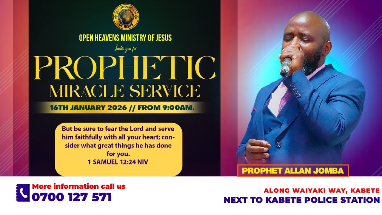 PROPHETIC MIRACLE AND IMPARTATION SERVICE || 16.01.2026 GIVING DETAILS: MPESA: +254724266266