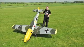 GIANT 1/3 SCALE RC MESSERSCHMIDT BF 109 &quot;YELLOW NOSE BASTARD&quot;- LMA FLY-IN AT BMFA BUCKMINSTER - 2024