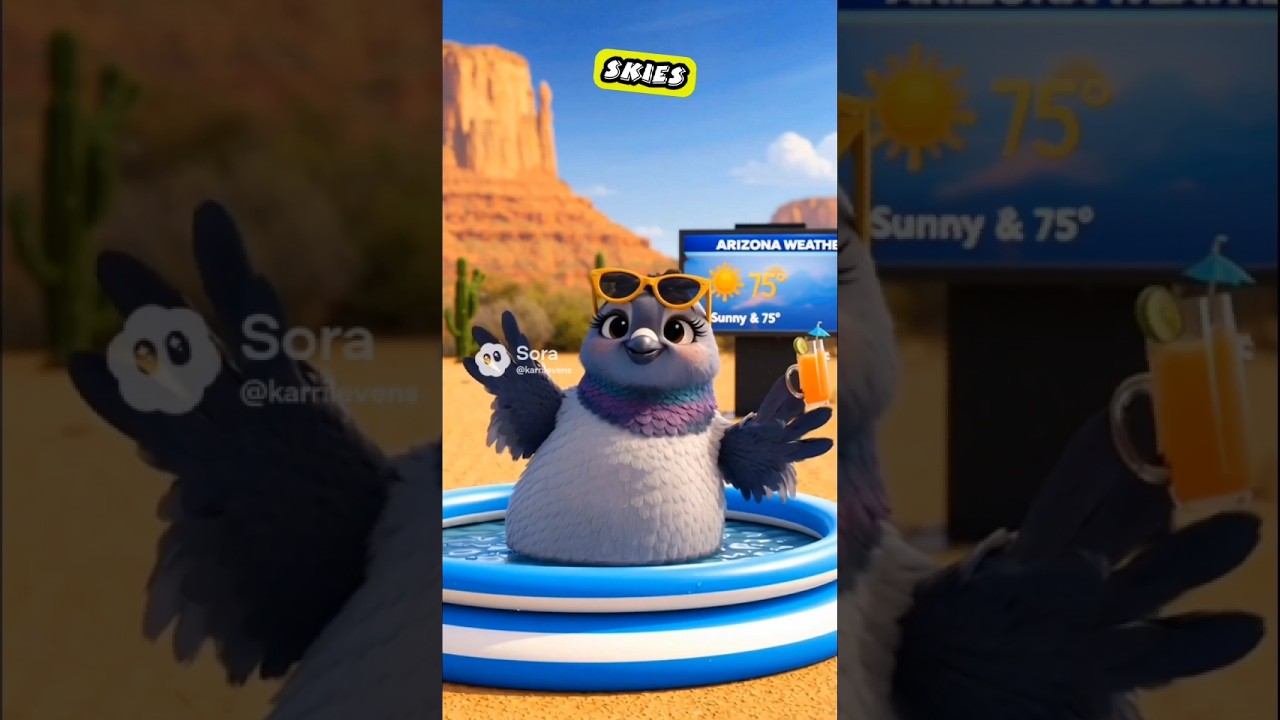 Gracie the Pigeon with this upcoming weeks Arizona weather #weather #pigeon #arizona