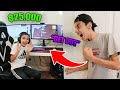 I Stole My Brothers $25,000 Gaming Setup And Won A Game Of Fortnite!