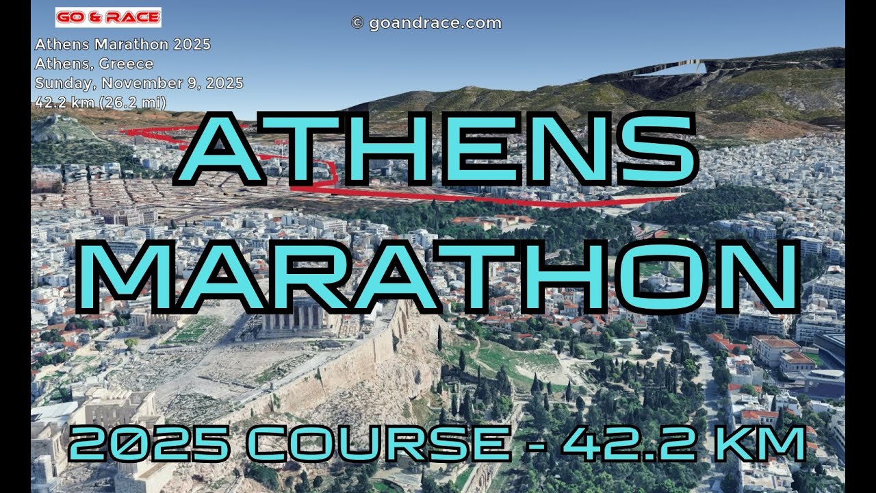 Athens Marathon 2025: 3D Video Course Map | 42.2 km - Athens