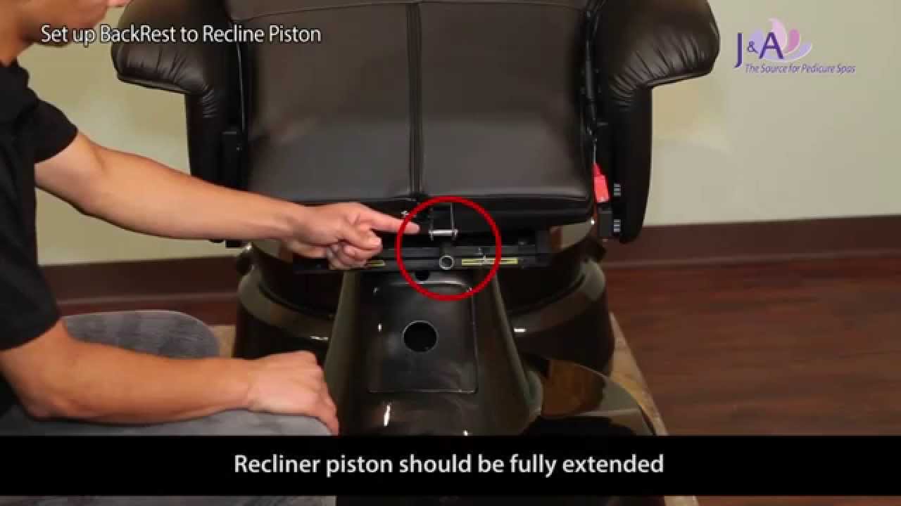 Spa Pedicure Chair Set Up BackRest to Recline Piston YouTube