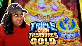 All 3 Pots !! Mega Pick Bonus on Triple Coin Treasures Gold @ WindCreek Casino