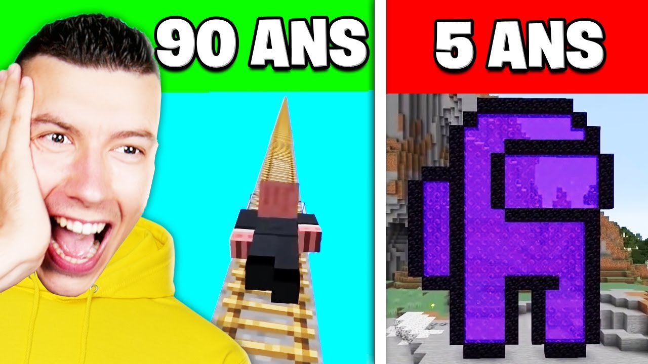 Je Réagis à MINECRAFT à des ÂGES DIFFÉRENTS (90 ans ?!!)