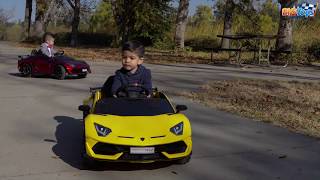 12V Lamborghini Aventador SVJ Kids Electric Ride On Car with Remote from Big Toys Direct