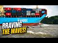 Small Boats vs Giant Maersk Ship | Braving the Waves on Long Tau River