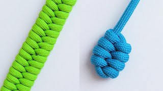 簡単にできます！　葉っぱのような形になるひもの結び方　８の字結び   飾り結び (アジアンノット)　How to tie a multiple figure 8 knot