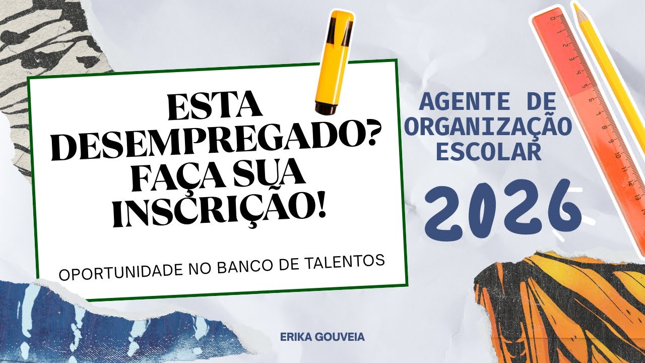 📌 INSCRIÇÃO – AGENTE DE ORGANIZAÇÃO ESCOLAR (AOE) via BANCO DE TALENTOS ...