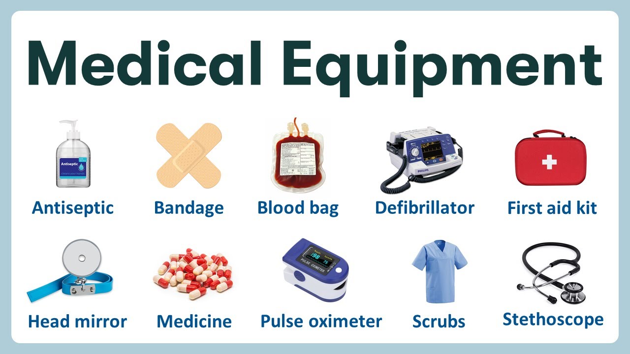 Medical Equipment names in English, Learn Medical Vocabulary