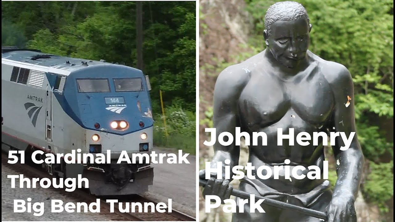 51 Cardinal Amtrak Entering Big Bend Tunnel and the John Henry ...