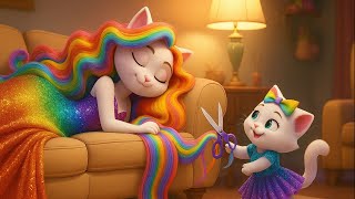 Download Lagu Cute Kitten Cuts Mom’s Hair for Rainbow Teddy | AI Cat Story #CatStory #AiCatStory #aicat MP3