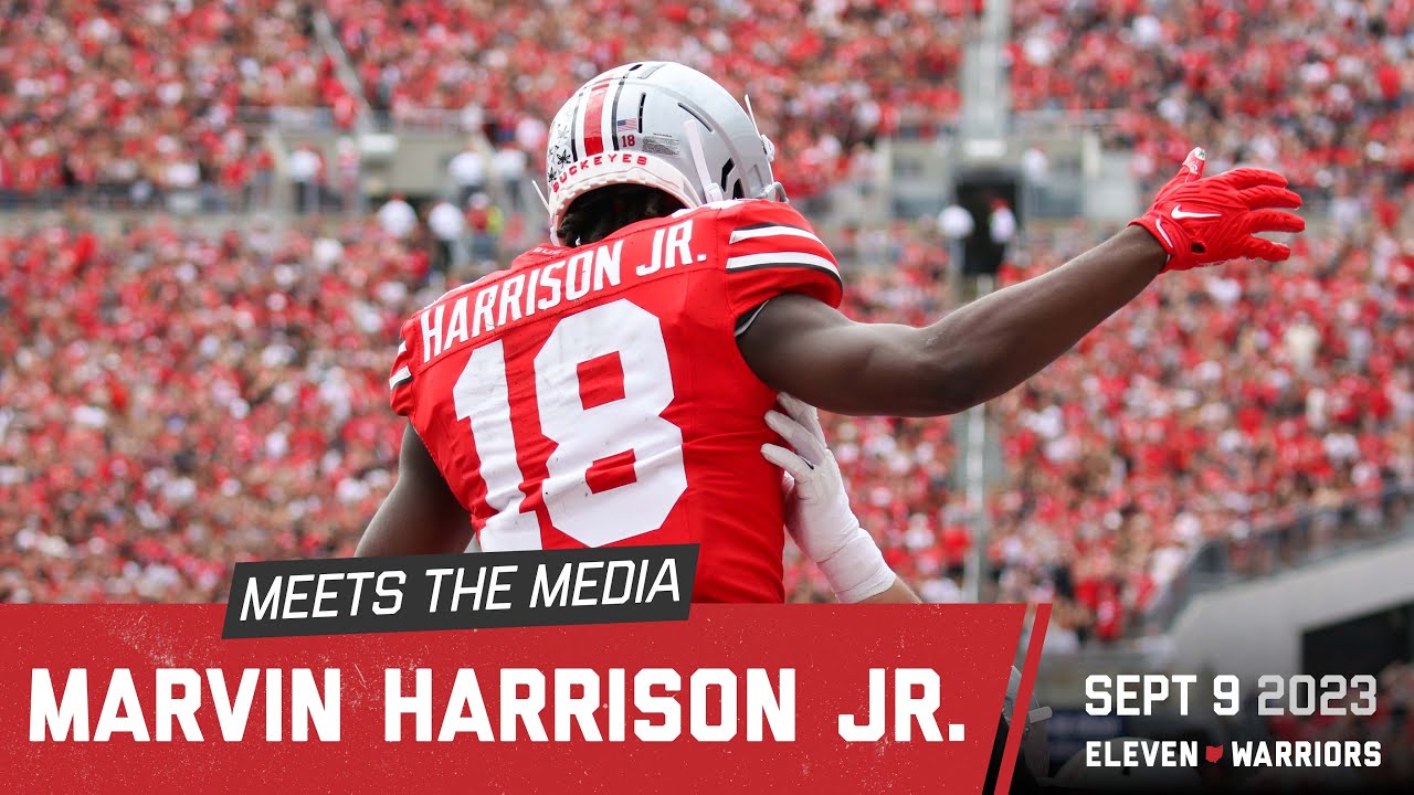 Ohio State Buckeyes Marvin Harrison jr. Red Jersey