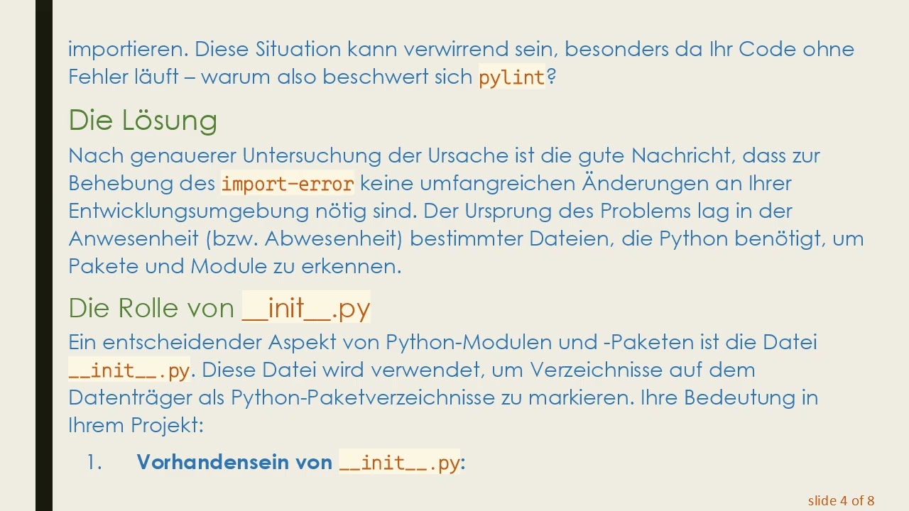 Lösen von pylint Importfehlern in Python-Projekten nach Versions-Upgrade