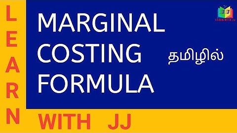Marginal Costing Formula in Tamil - Part 1 || Profit volume ratio || Break even point || MOS