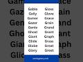 G Letter Words List