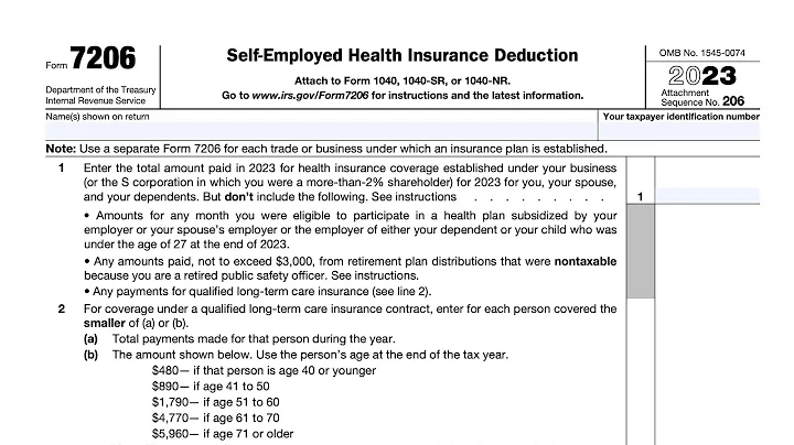 IRS Form 7206 walkthrough (Self-Employed Health Insurance Deduction) - DayDayNews