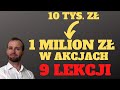 Od 10 tys. zł do 1 miliona zł w akcjach - 9 lekcji, które pomogą Ci pomnażać majątek szybciej