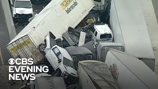 At least 6 killed in 100-vehicle pileup on icy Texas highway