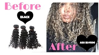 Black To Ash Blonde On Curly Hair | Using Only 20 Vol!! No Orange No Brassy  - Youtube