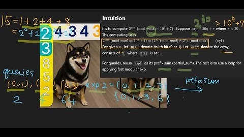 C++快速模指數計算與prefix sum解Leetcode 2438  Range Product Queries of Powers