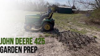 John Deere 425 Garden Tractor: Prepping a New Garden Plot