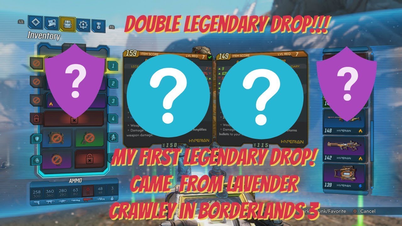 Double Legendary Drop!!!My First Borderlands 3 Legendary Drop From Lavender Crawley