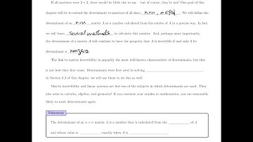 Linear Algebra 6.1 - Introduction to Determinants (1 of 1)