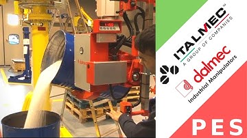 Dalmec Pneumatic Manipulator for handlingDrums in Plastic Film sector