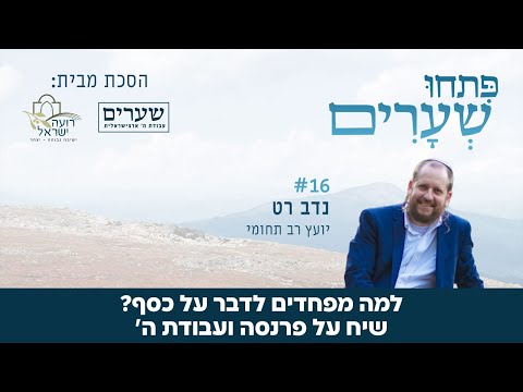 למה מפחדים לדבר על כסף שיח על פרנסה ועבודת ה פתחו שערים 16 נדב רט 