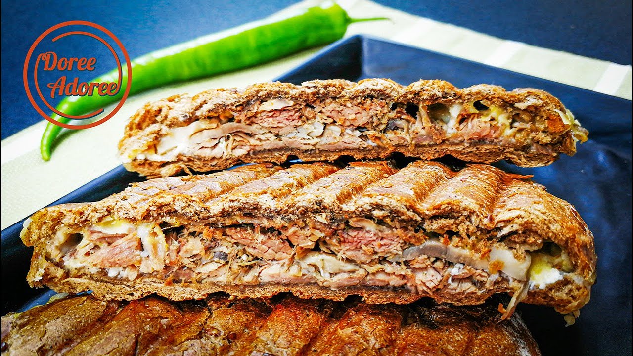 Roast beef panini 🌯 Perfect meal for muscle gain (Full of Creatine) 💪🏻