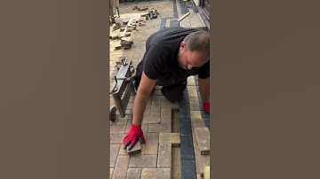 Installing paving made easy with a manual cutting tool! #DIYprojects #construction #paving