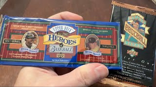 NOT A CANDY BAR! Opening 1993 Upper Deck Heroes of Baseball & Series 1 Packs! #90snostalgia 