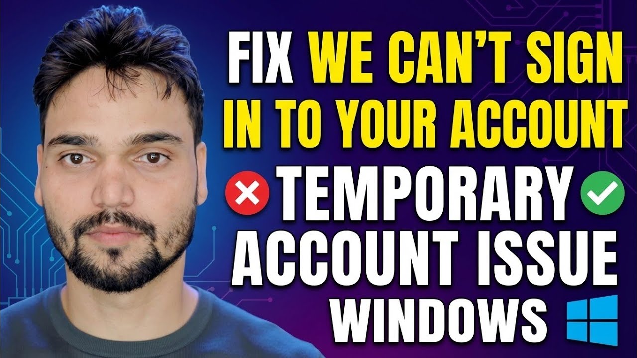 We Can’t Sign In to Your Account Fix 🔥 Temporary Profile Error Solution ...