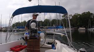 Backing a Catalina 30 into a boat slip again