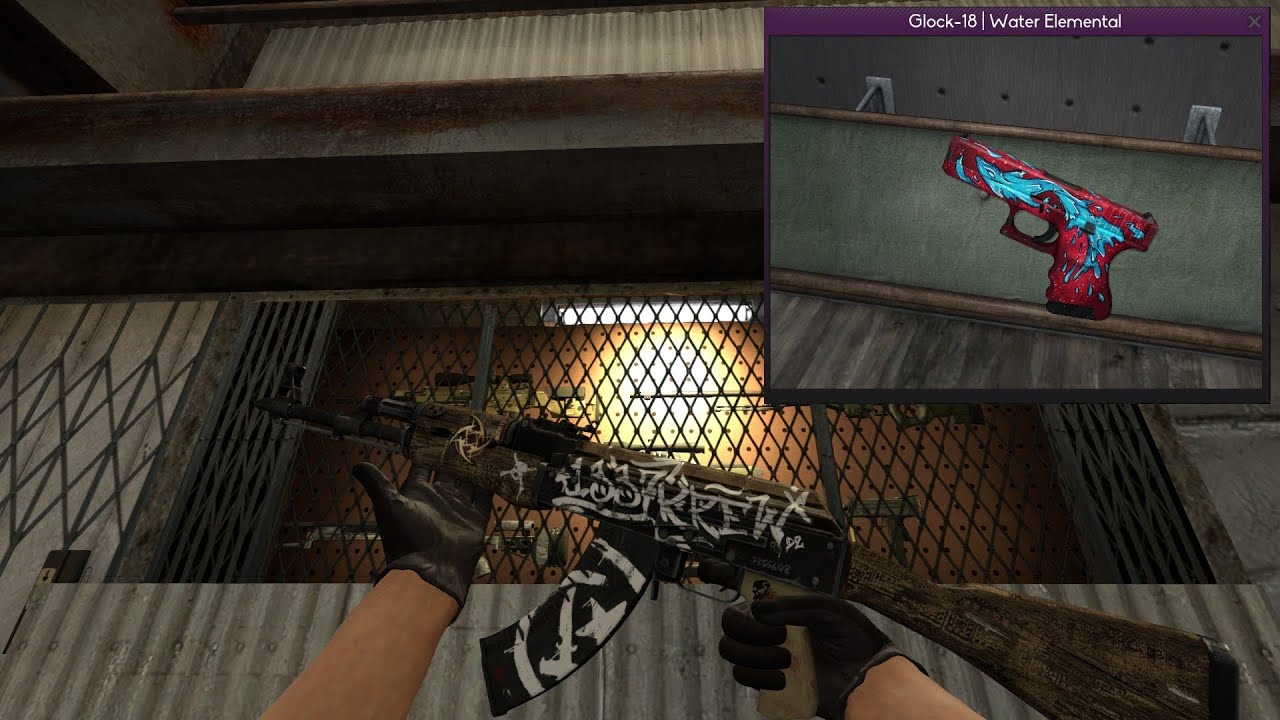 CSGO Skinshowcase AK 47 Wasteland Rebel and Glock18 Water Elemental ...