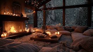 Peaceful Fireplace & Soft Piano Music | Cozy Winter Night Ambience for Sleep and Relaxation screenshot 1