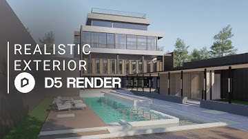 Realistic Exterior Render with D5 Render | Private House 038 | Downloadable Project File Included