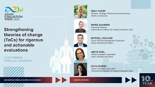 Parallel Session 6: Strengthening theories of change (ToCs) for rigorous and actionable evaluations